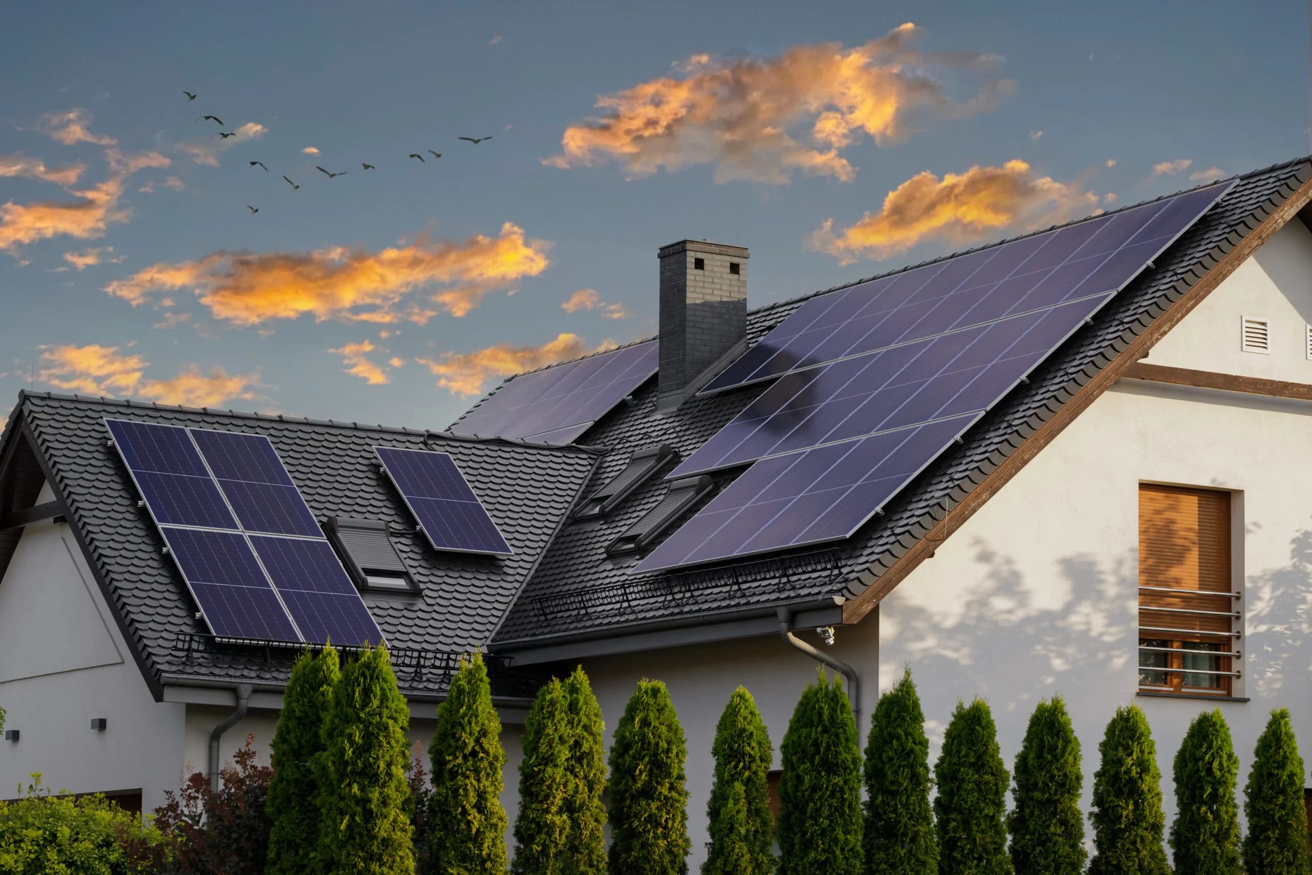 House with solar panels